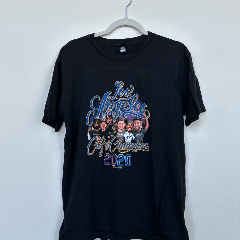 Dodgers Black Los Angeles Champions 2020 T-Shirt